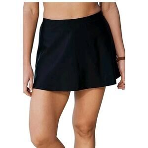 NWT Swimsuits For All Womens Black Swim Skirt Brief Elastic Waistband Slit Sz 20